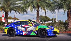 Porsche 911 Carrera Britto Graphics by MetroWrapz 2017 года